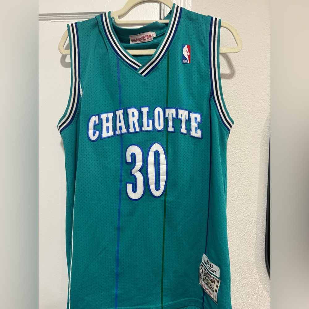 Vintage Del Curry Charlotte Hornets Jersey